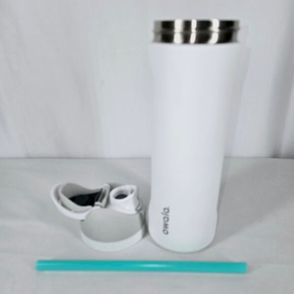 OWALA FREESIP WHITE 24oz STAINLESS STEEL COLD BEVERAGE BPA FREE BOTTLE, W/ STRAW - Picture 12 of 14